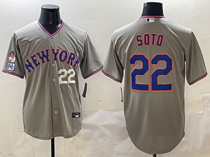 Men New York Mets #22 Soto Grey Second generation 2025 Nike MLB Jersey style 7